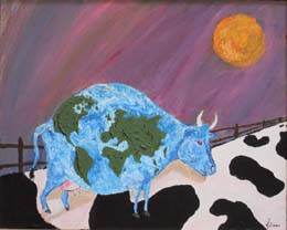 Cow painting by local artist Jochen Ziems